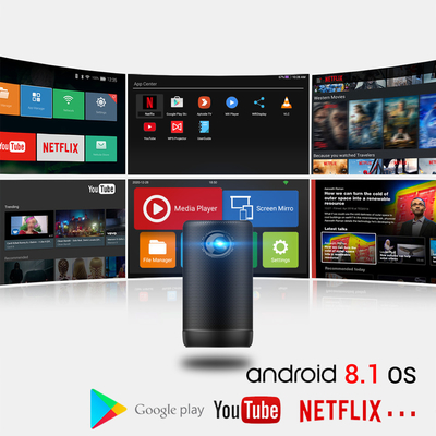 4K Android 9 Proyektor LED Nirkabel Mini DLP Proyektor Dengan Mode Speaker HIFI